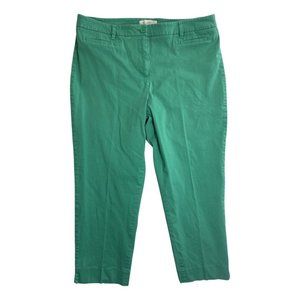 Talbots Ankle Pants Women's 16 Kelly Green Pockets Stretch Casual Career Wear